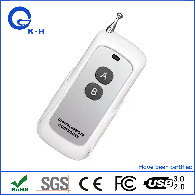 433MHz Learning Code 2 Button Wireless Remote Motor Control Receiver Handle