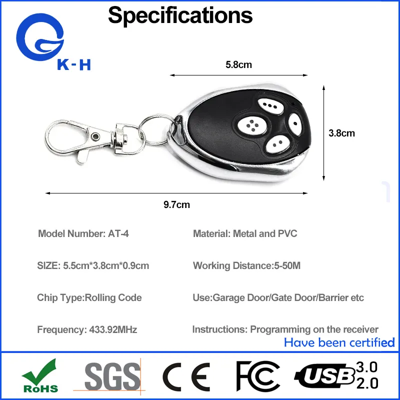 433MHz Remote Control Learning Code Copy for Garage Door Opener