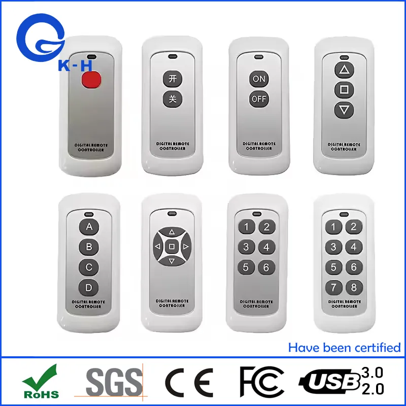 5 Buttons 433MHz Wireless Switch Transmitter with Receiver Learning 1527 Remote Control