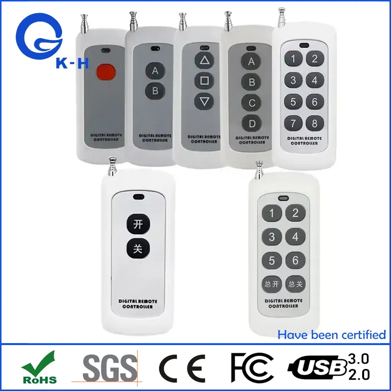 RF Remote Control Learning Code EV1527 for Gate Garage Door Alarm 1/2/3/4/5/6/8 Button