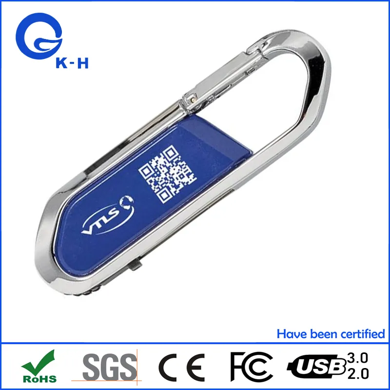 16GB 64GB Pen Drive Metal Memory Stick 32GB Carabiner USB