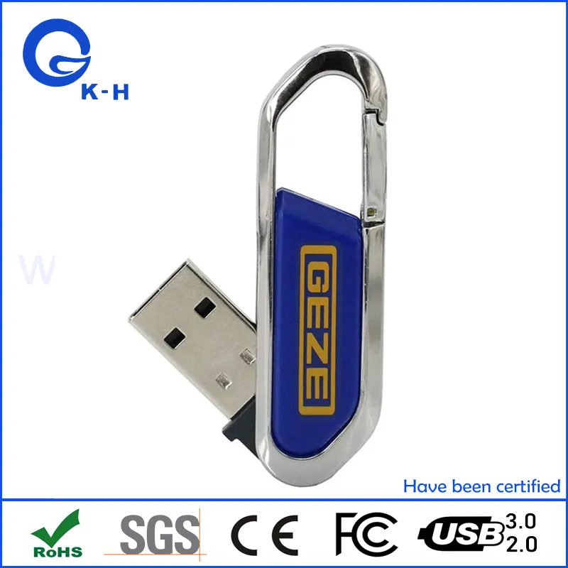 16GB 64GB Pen Drive Metal Memory Stick 32GB Carabiner USB