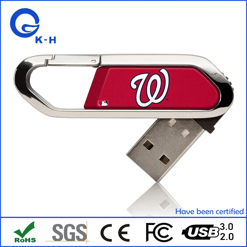 16GB 64GB Pen Drive Metal Memory Stick 32GB Carabiner USB