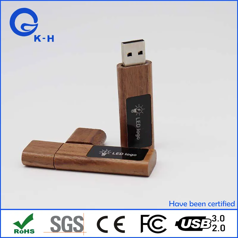 4GB USB Flash 8GB U Disk Light up Logo for Gift