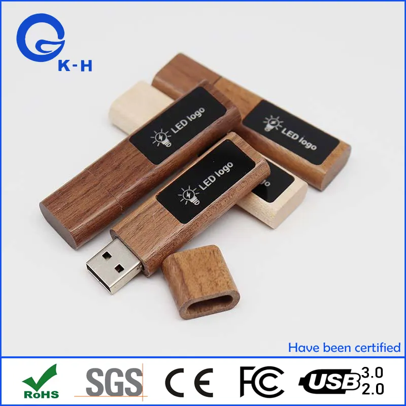 4GB USB Flash 8GB U Disk Light up Logo for Gift