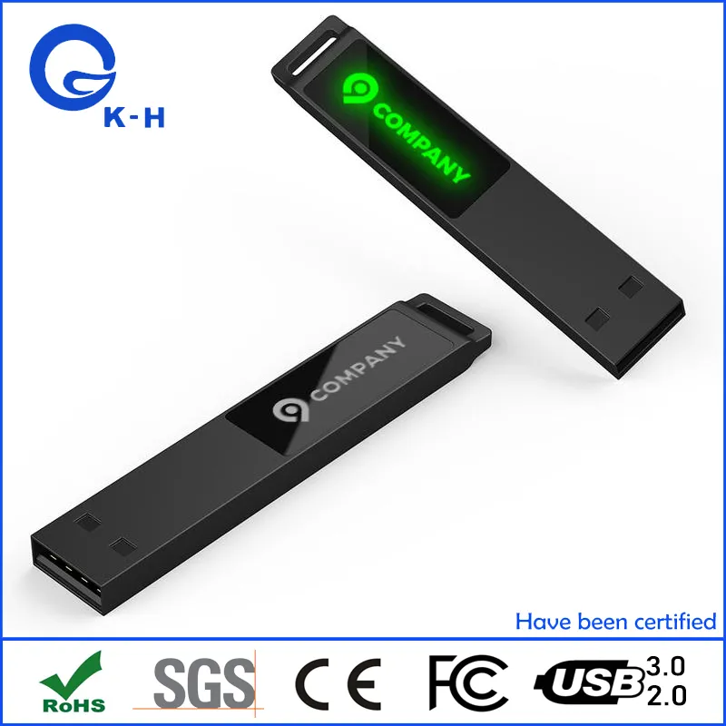 8GB 16GB 32GB Custom LED Light up Logo USB Key 3.0 2.0