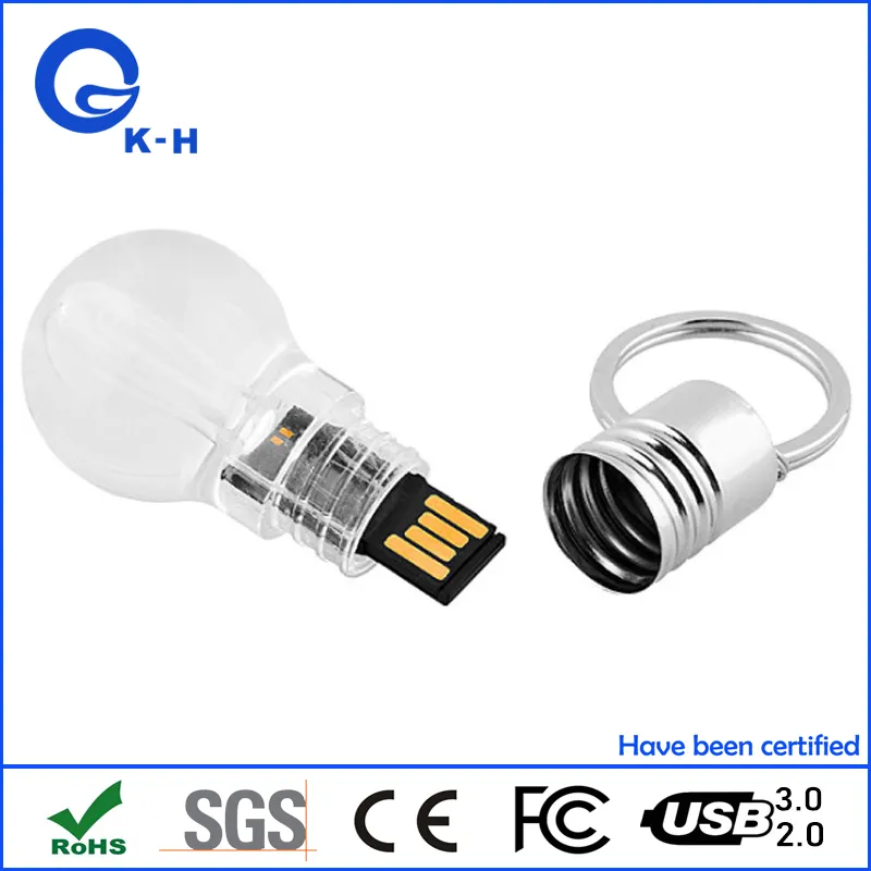 Acrylic Light Bulb Thumb Drive LED USB Flash Stick 256GB