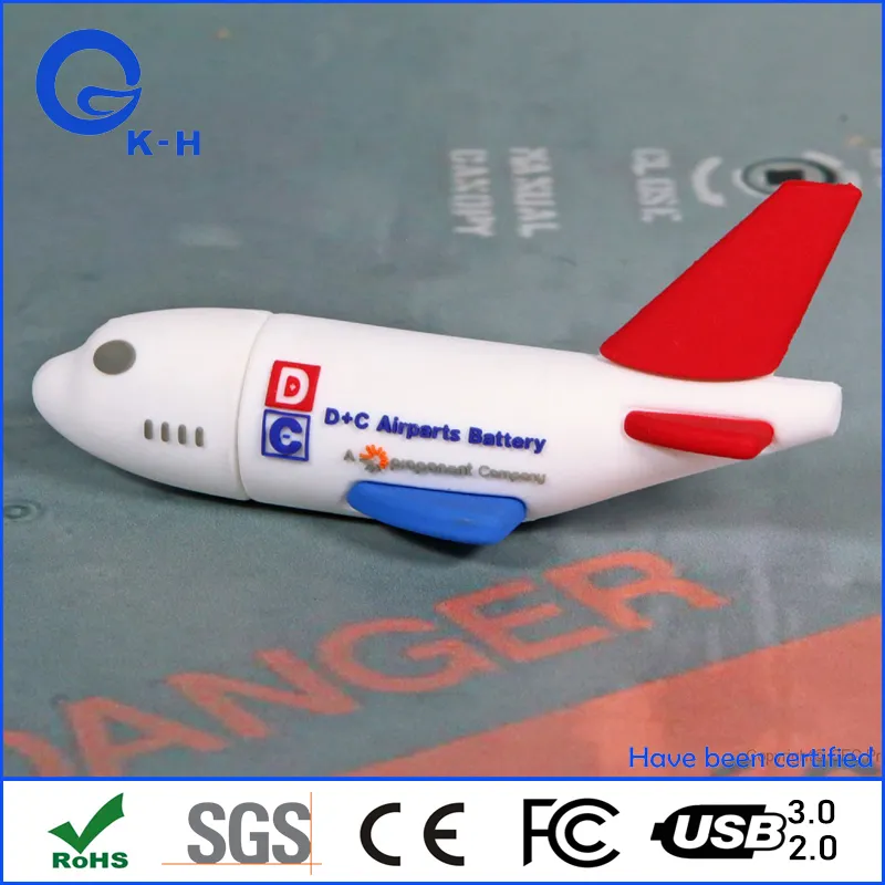 Airplane Design PVC USB Flash Drive Pendrive 2GB 4GB 8GB 16GB