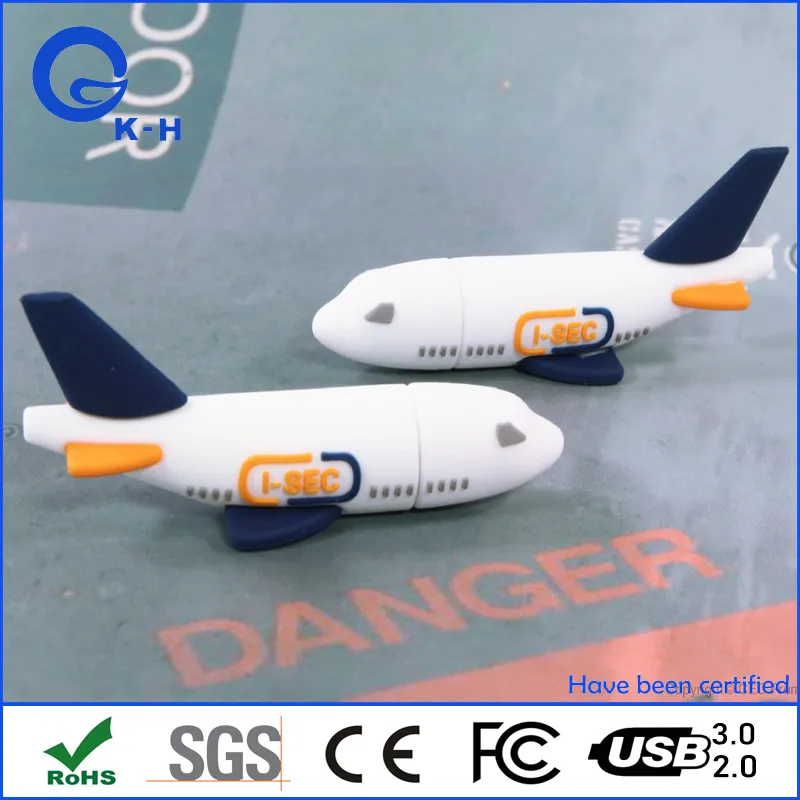 Airplane Design PVC USB Flash Drive Pendrive 2GB 4GB 8GB 16GB