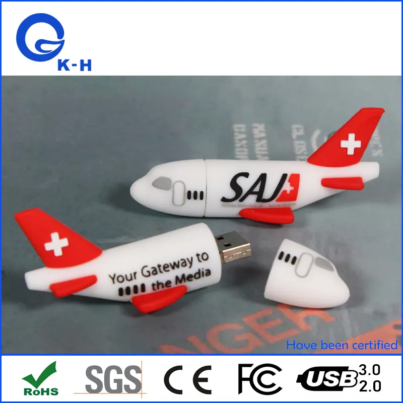 Airplane Design PVC USB Flash Drive Pendrive 2GB 4GB 8GB 16GB