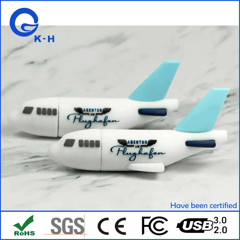 Airplane Design PVC USB Flash Drive Pendrive 2GB 4GB 8GB 16GB