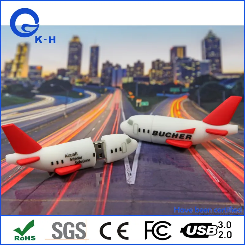 Airplane Design PVC USB Flash Drive Pendrive 2GB 4GB 8GB 16GB