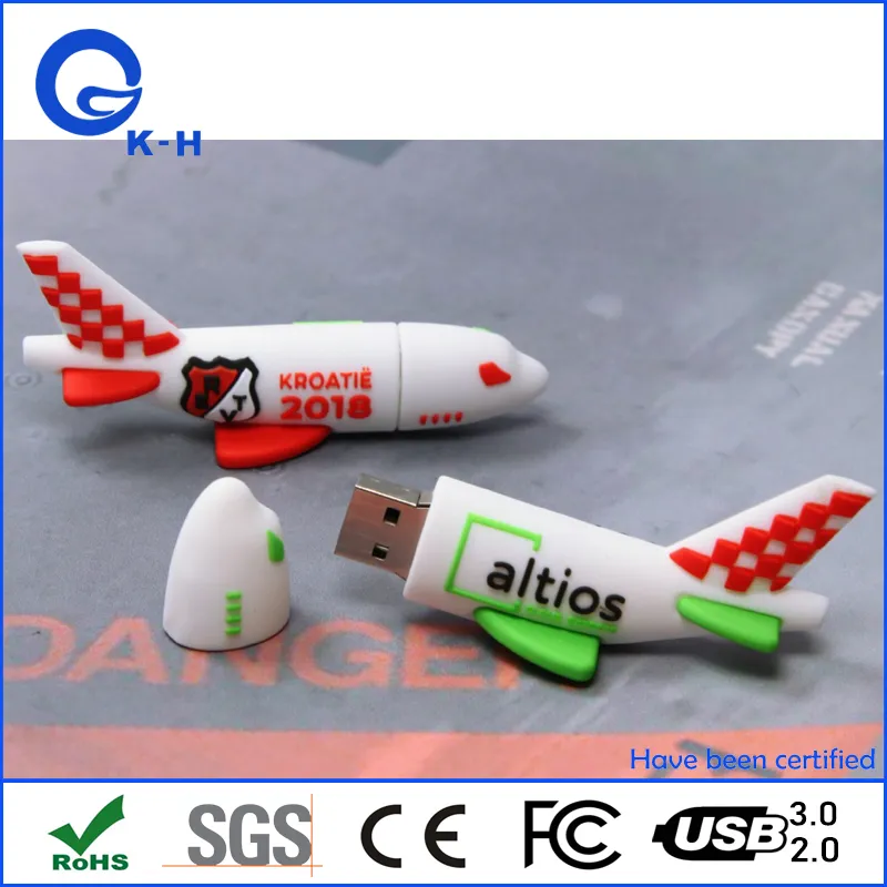 Airplane Design PVC USB Flash Drive Pendrive 2GB 4GB 8GB 16GB