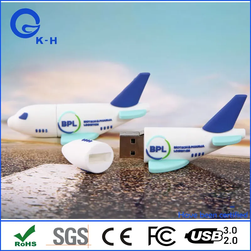 Airplane Design PVC USB Flash Drive Pendrive 2GB 4GB 8GB 16GB