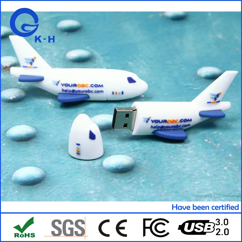 Airplane Design PVC USB Flash Drive Pendrive 2GB 4GB 8GB 16GB