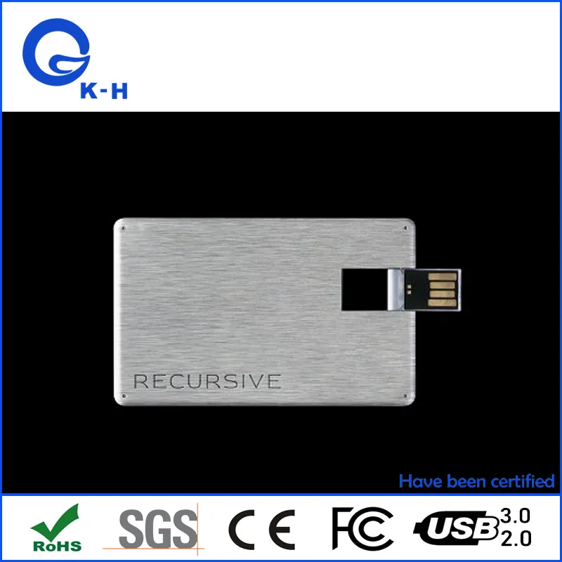 Alloy Credit Card USB 2.0 3.0 Flash Memory Stick for Company Gift