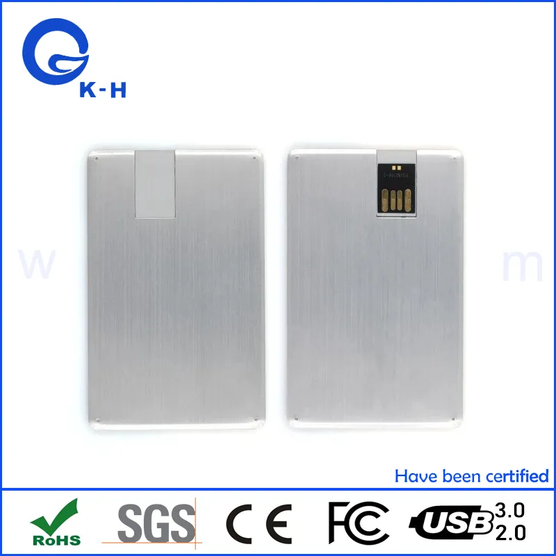 Alloy Credit Card USB 2.0 3.0 Flash Memory Stick for Company Gift