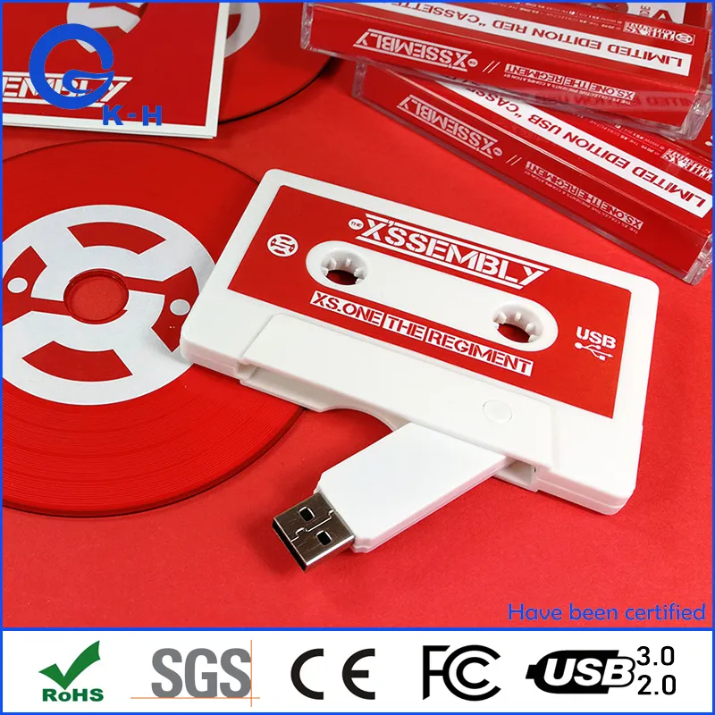 Audio Cassettes USB 2.0 3.0 Flash Memory Disk for Company Promotional Gift