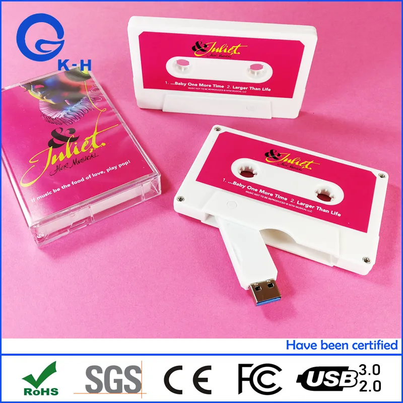 Audio Cassettes USB 2.0 3.0 Flash Memory Disk for Company Promotional Gift