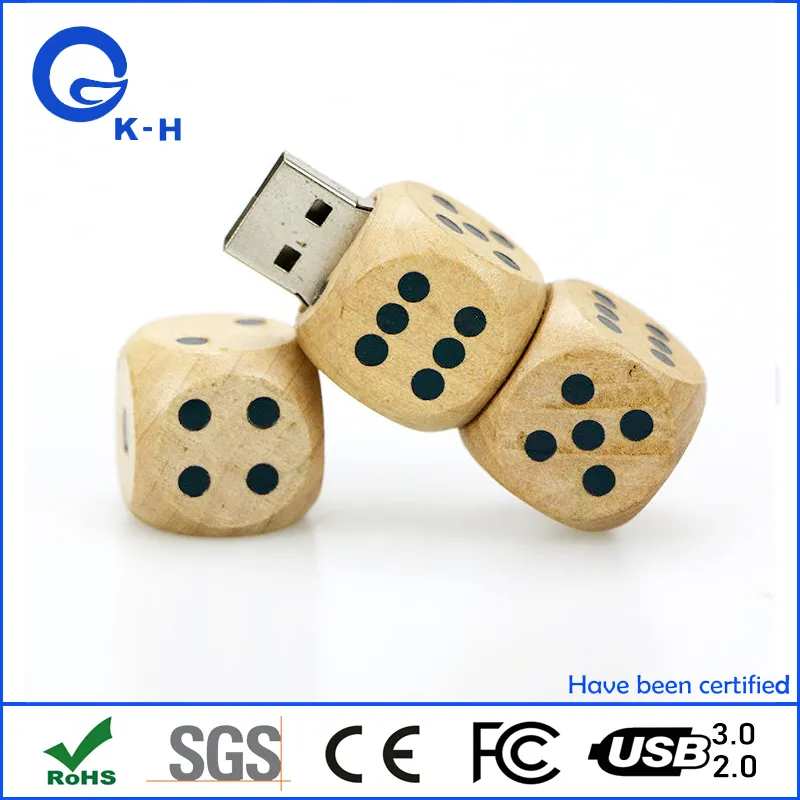 Bamboo Dice Shape USB Flash Memory 16GB 32GB Gift for Low Price