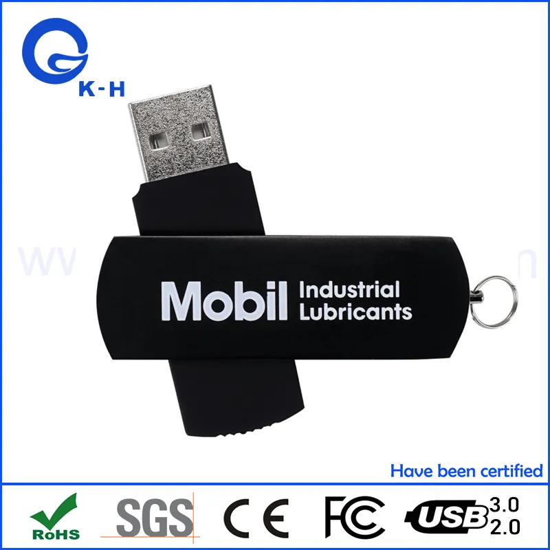 Black Swivel USB Flash Memory Drive PC Laptop Tablet and HP Brand