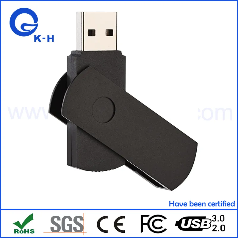 Black Swivel USB Flash Memory Drive PC Laptop Tablet and HP Brand