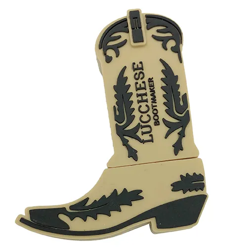 Boots PVC Rubber Custom Logo USB Flash Memory Stick