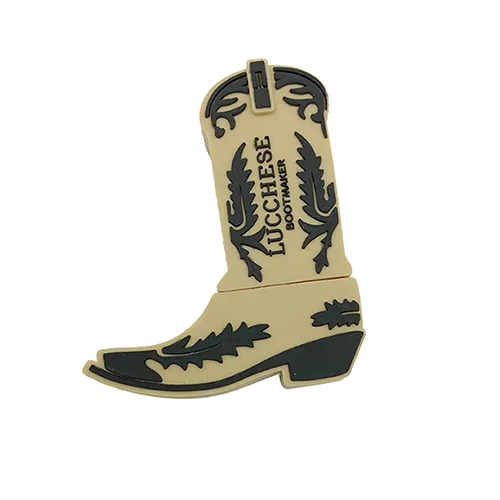 Boots PVC Rubber Custom Logo USB Flash Memory Stick