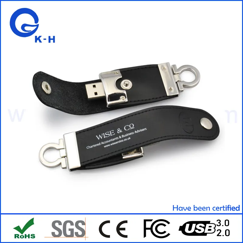 Brand Custom Leather USB Flash Drives Elegant Real Leather Pendrive