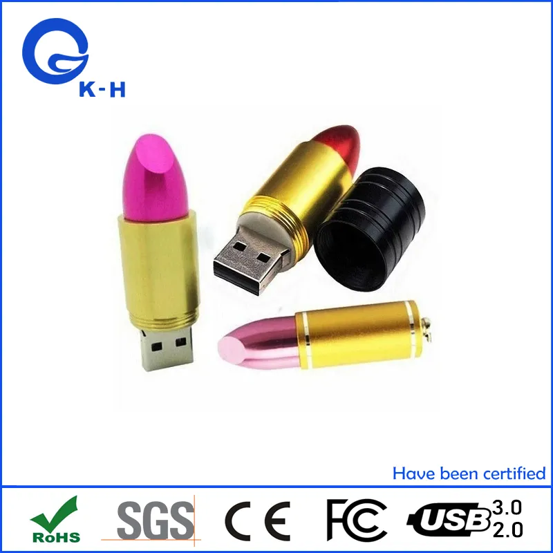 Cheap Price Metal USB 2.0 Lipstick Shaped Flash Memory Stick