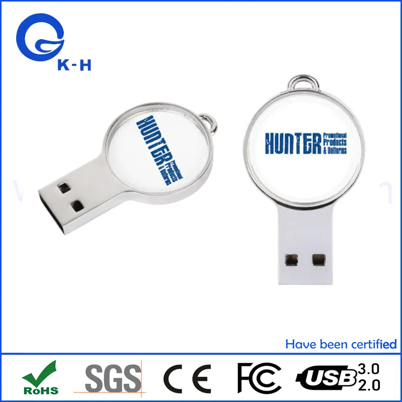 Circular Crystal USB 2.0 3.0 Flash Disk Round 8GB 16GB