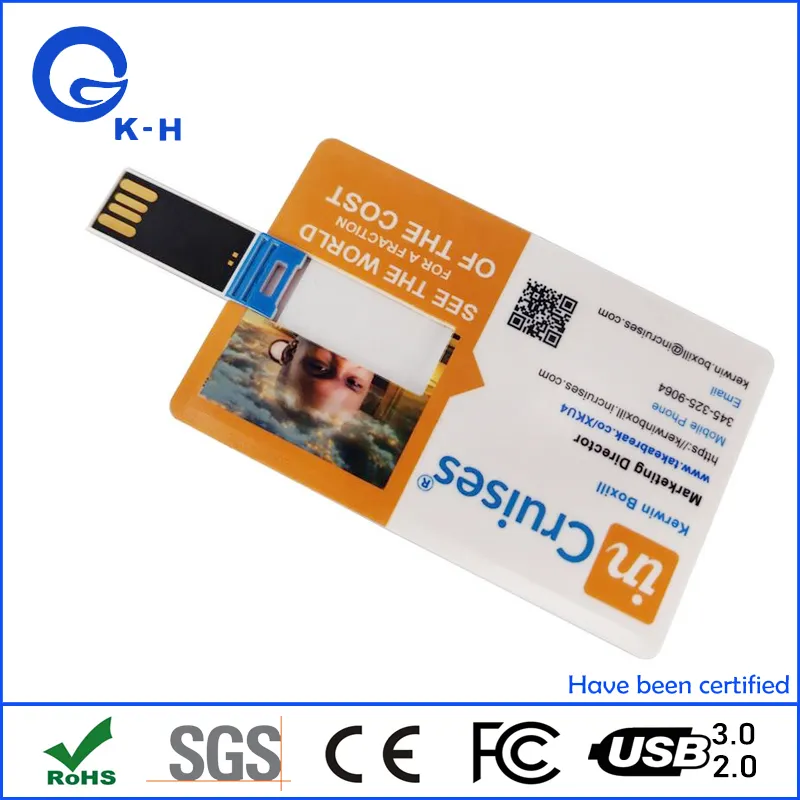 Classic Credit Card Flash Memory USB 2.0 3.0 16GB for Gift