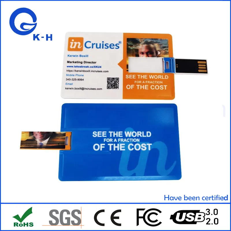 Classic Credit Card Flash Memory USB 2.0 3.0 16GB for Gift