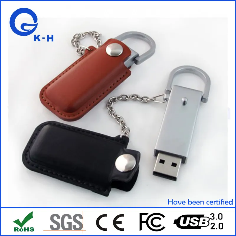 Classic PU Leather USB 2.0 3.0 Flash Memory Drive 16GB 32GB 64GB