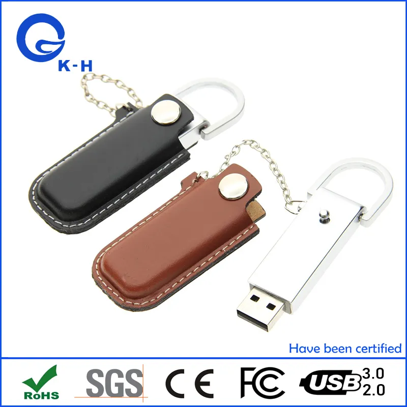 Classic PU Leather USB 2.0 3.0 Flash Memory Drive 16GB 32GB 64GB