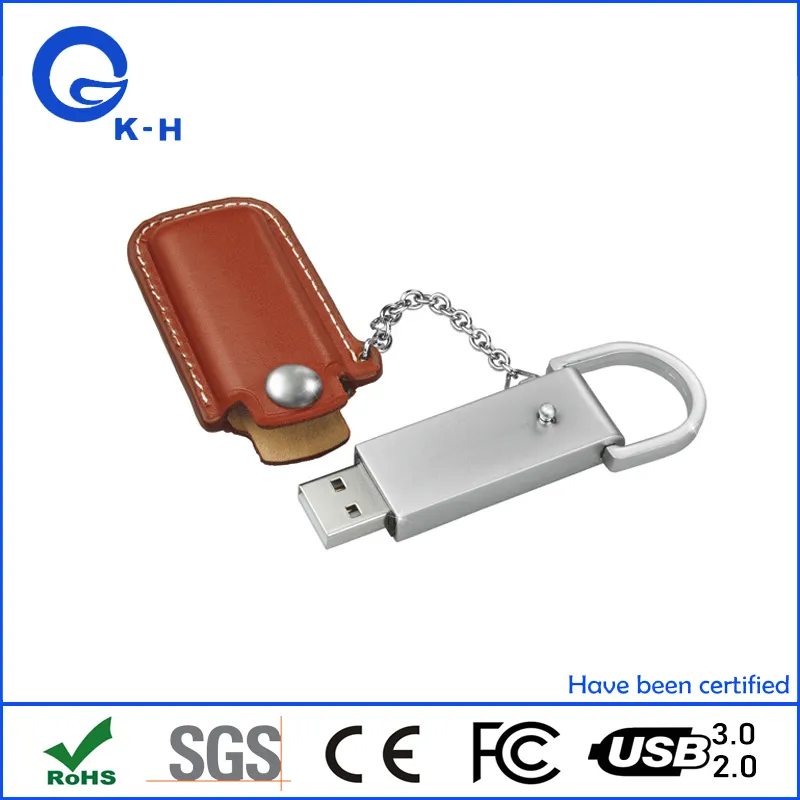 Classic PU Leather USB 2.0 3.0 Flash Memory Drive 16GB 32GB 64GB