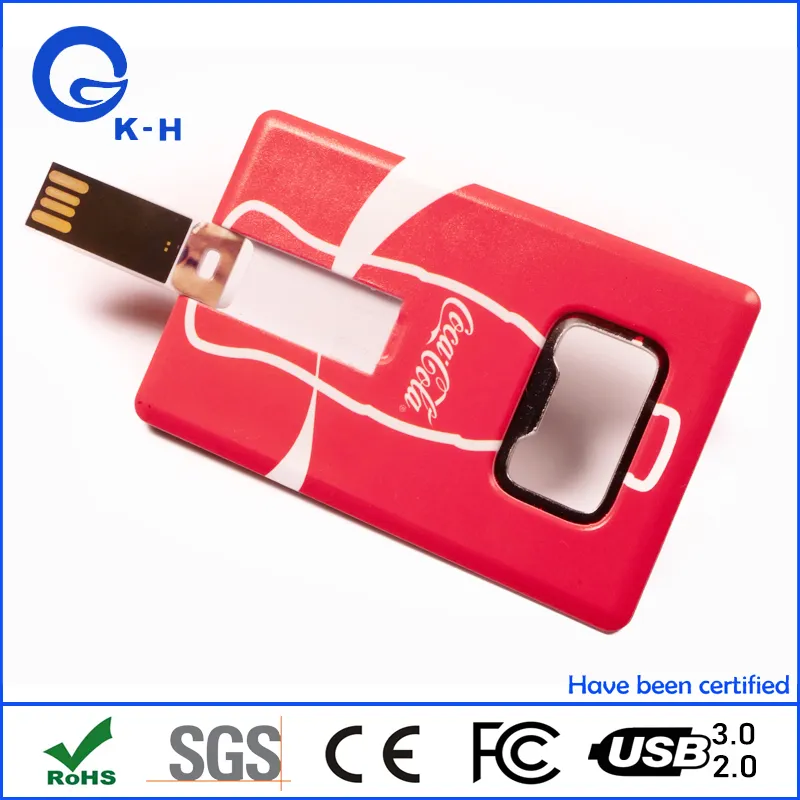 Credit Card Shaped Pen Drive with Bottle Opener Function