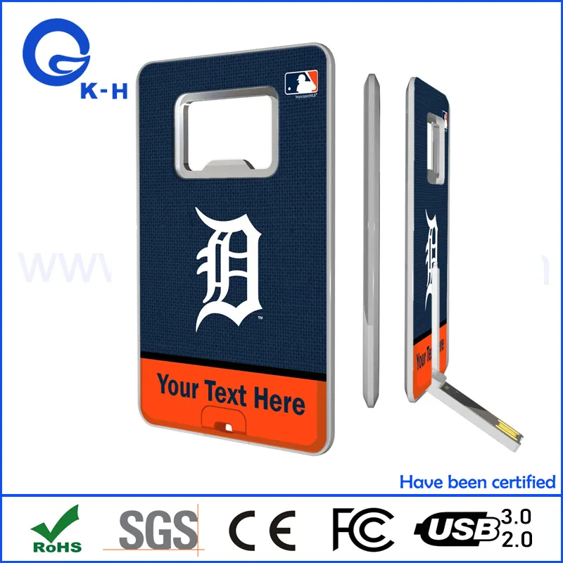 Credit Card Shaped USB Flash Pen Drive with Bottle Opener Function