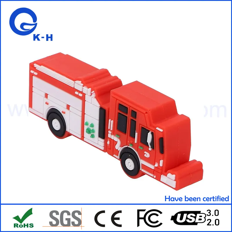 Custom Fire Truck USB Flash 8GB 16GB 32GB for Promotional Gift