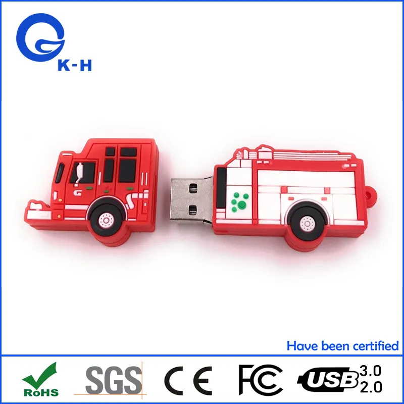 Custom Fire Truck USB Flash 8GB 16GB 32GB for Promotional Gift