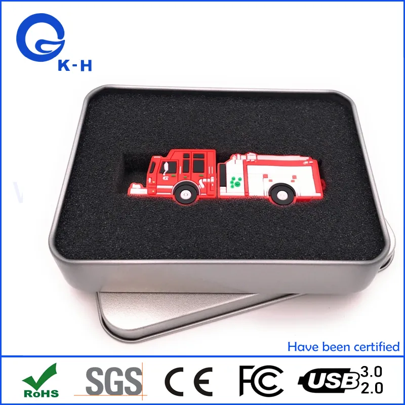 Custom Fire Truck USB Flash 8GB 16GB 32GB for Promotional Gift