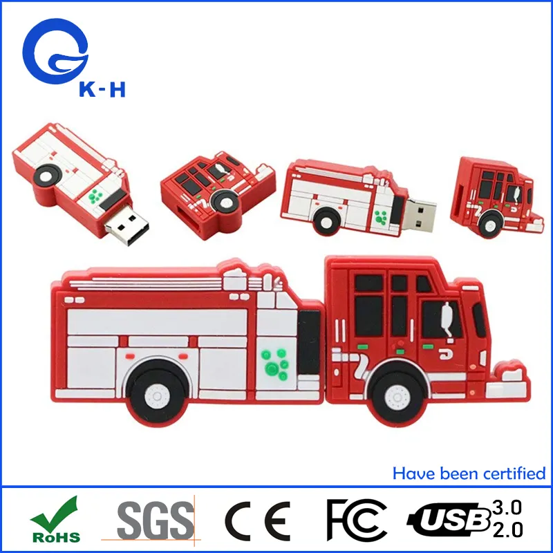 Custom Fire Truck USB Flash 8GB 16GB 32GB for Promotional Gift