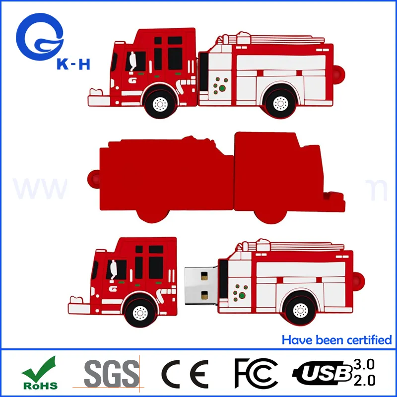 Custom Fire Truck USB Flash 8GB 16GB 32GB for Promotional Gift