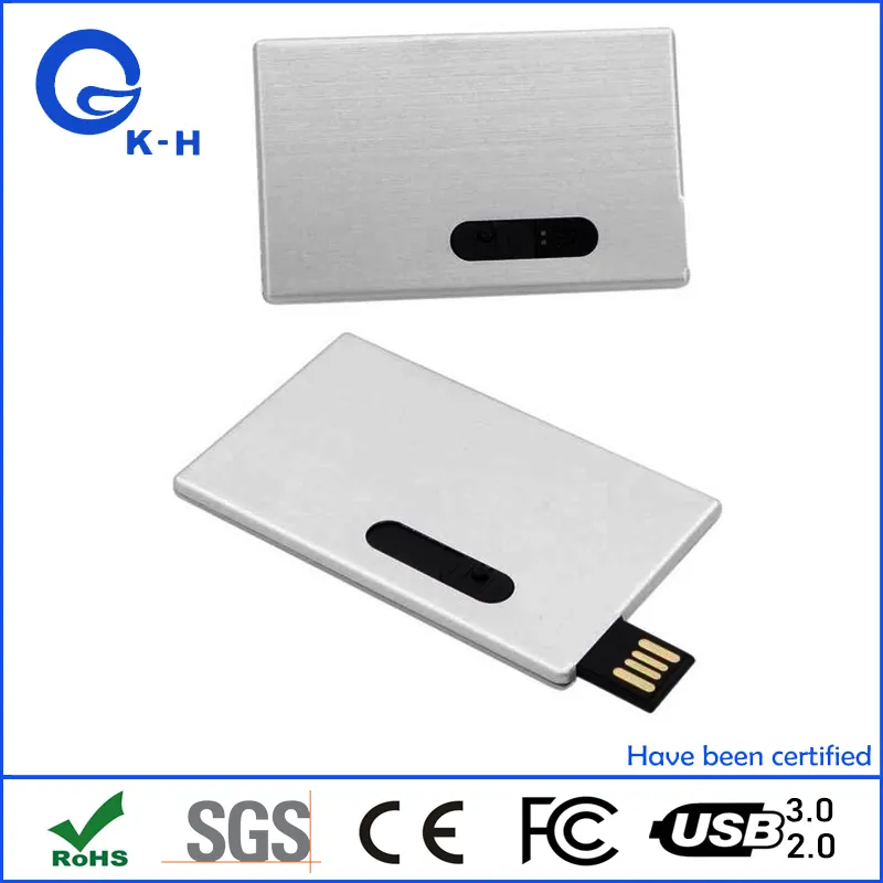 Custom Logo Aluinum Metal Card USB 2.0 Flash Memory Drive