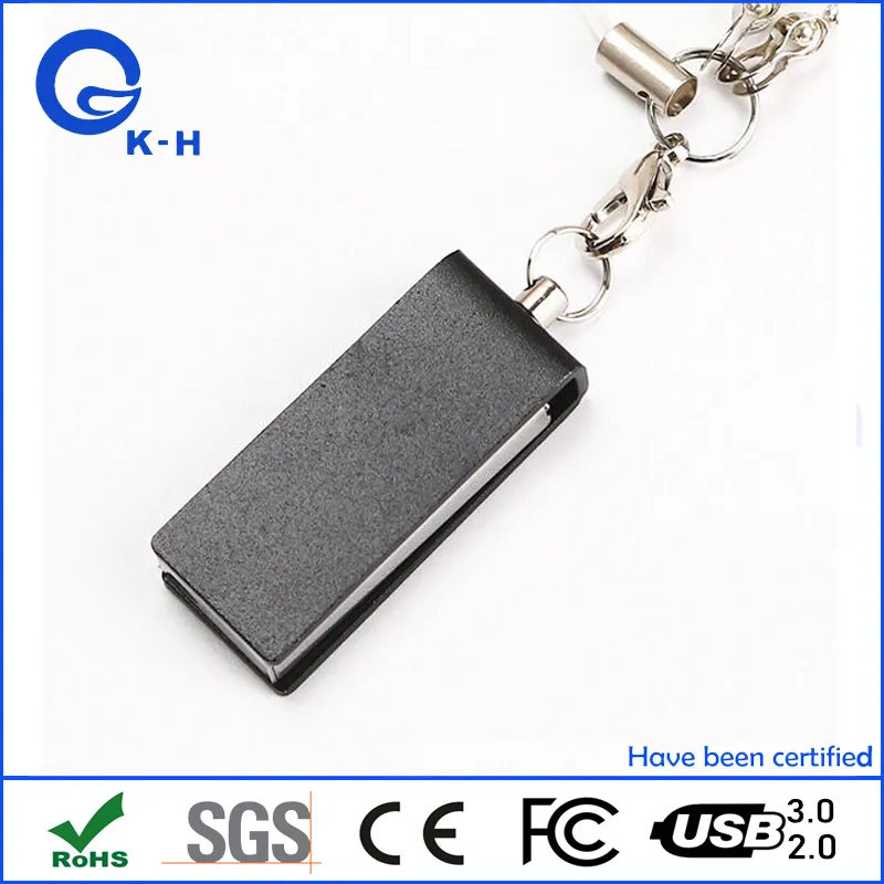 Custom Logo Metal USB Flash Memory Drive Mini Swivel Pendrive