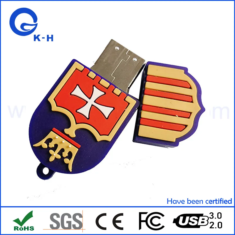 Custom Logo PVC USB 2.0 3.0 Flash Pen Drive 16GB 32GB 64GB