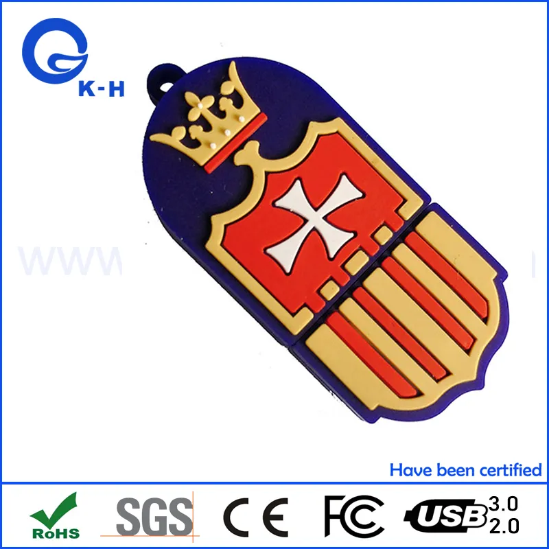 Custom Logo PVC USB 2.0 3.0 Flash Pen Drive 16GB 32GB 64GB