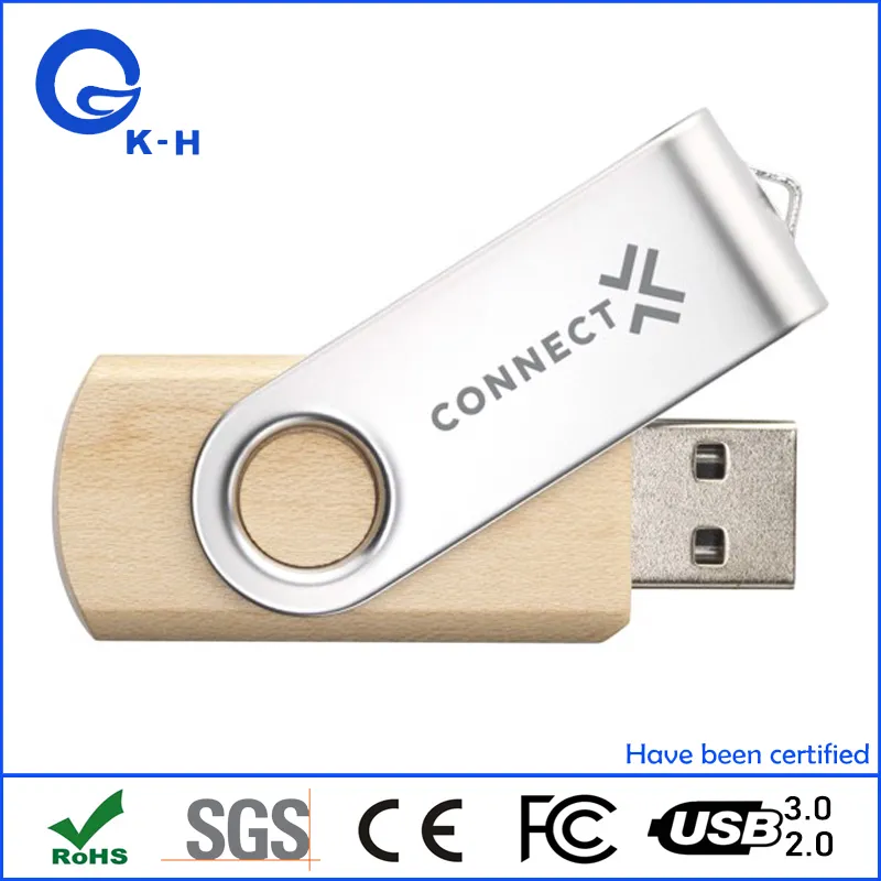 Custom Photography Engrave Logo Bamboo USB2.0 Flash Memory Pendrive