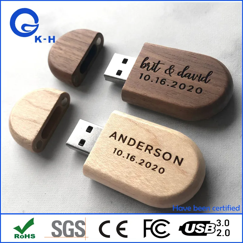 Custom Wooden USB Flash Driver 16GB Memory Stick Promotional Gift