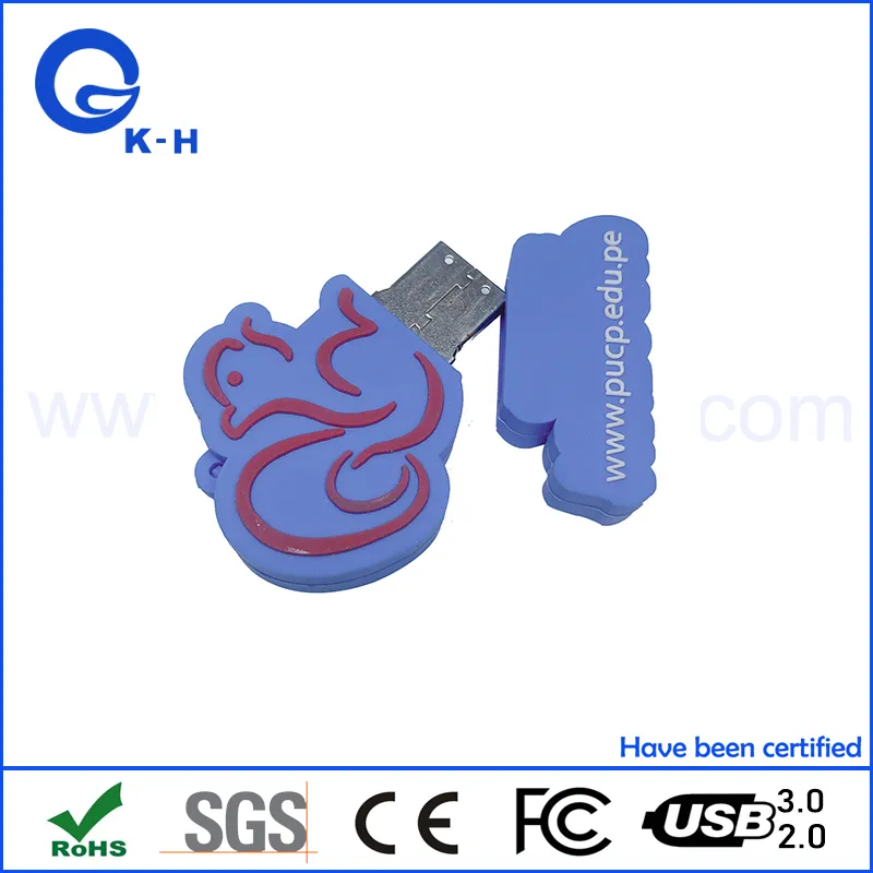 Customized PVC USB Flash 2GB 4GB Silicone Cartoon Memory Disk